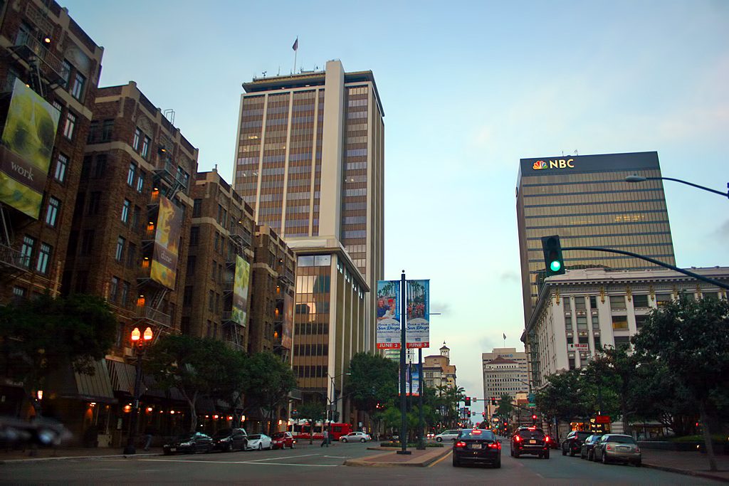 Downtown San Diego. The council split over the Flock contract in this year's budget debate but kept the program in place.