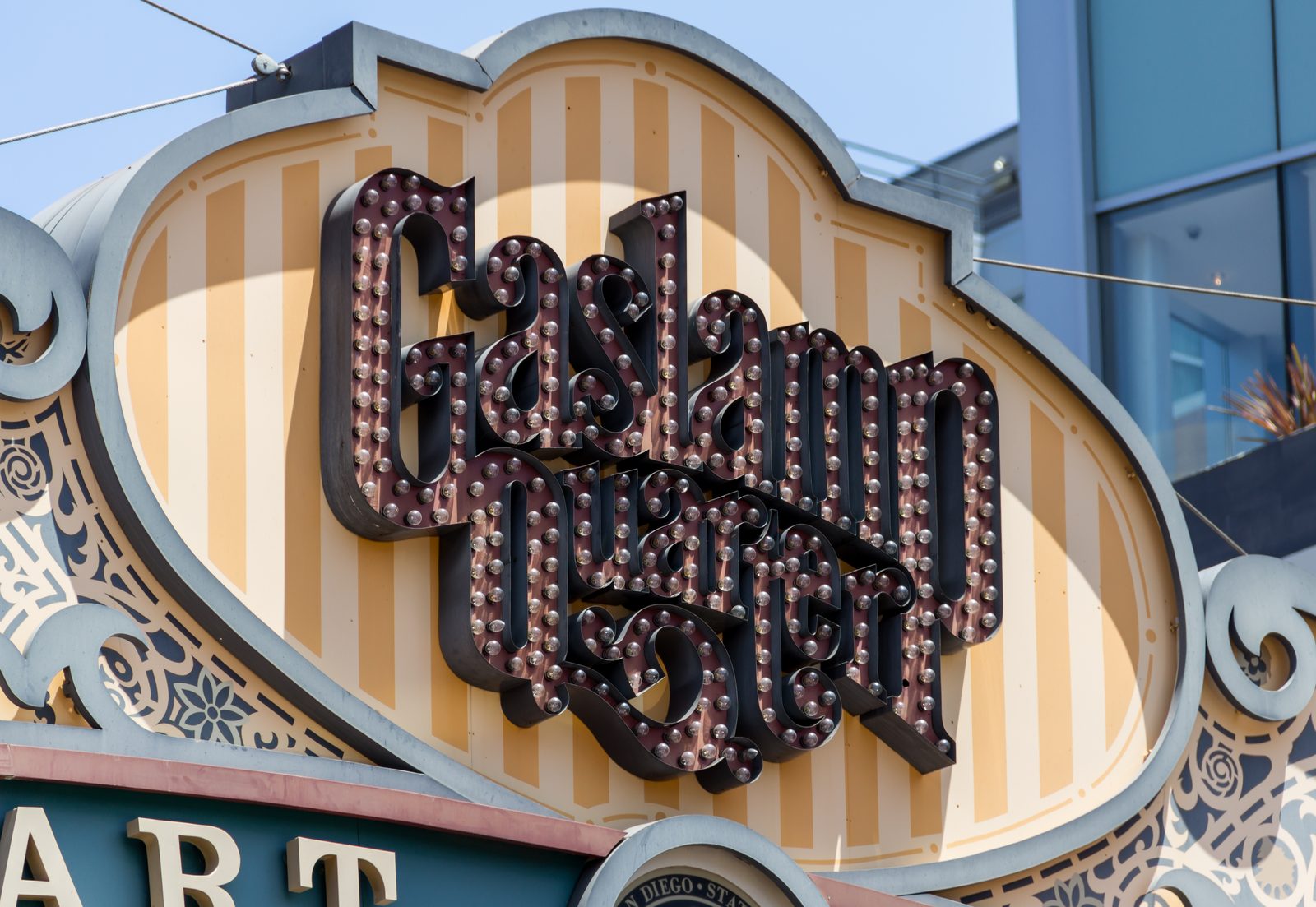 The Gaslamp Quarter arch downtown. The Chamber argues neighborhood businesses already carry a growing stack of city fees.