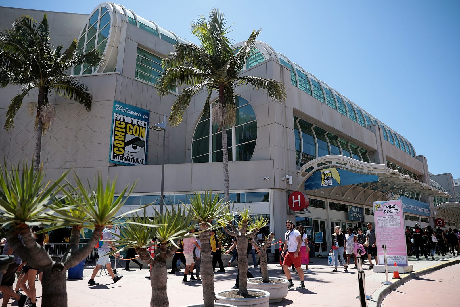 The Convention Center entrance during Comic-Con 2019. The 2026 edition was projected to generate more than $160 million in regional economic impact.