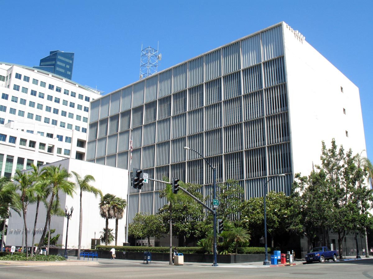 The downtown San Diego courthouse. All three complaints were filed in San Diego Superior Court.
