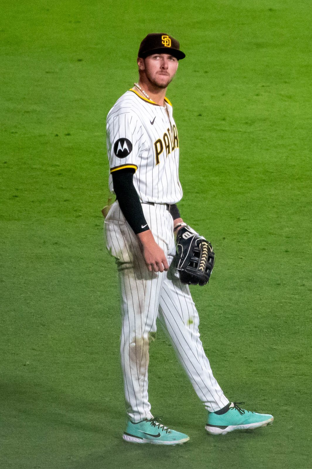 Jackson Merrill with the Padres. He went 2-for-4 with a run scored in the series clincher on Wednesday.