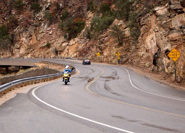 Illustrative image. A motorcyclist on the road; the new San Ysidro entrance gives riders a dedicated path through the port.