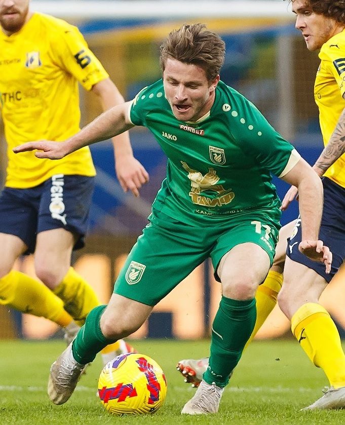 Anders Dreyer playing for Rubin Kazan in 2021. His cross set up Bakambu's 60th-minute goal on Saturday.