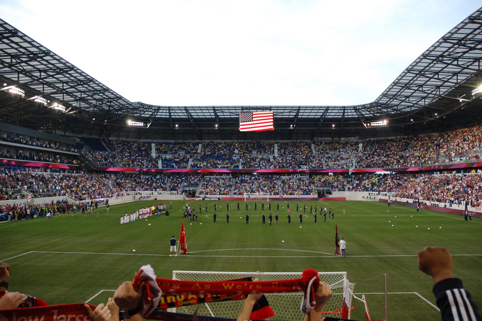 A full house at the Red Bulls' stadium in Harrison, N.J., now Sports Illustrated Stadium, which hosted Saturday's 4-1 defeat of San Diego FC in the clubs' first meeting.
