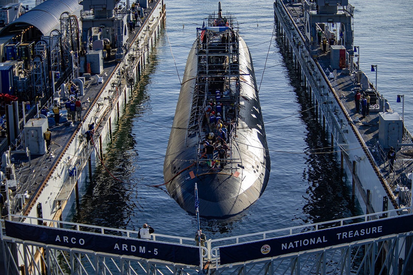 The fast-attack submarine USS Alexandria at Naval Base Point Loma in 2023. Her departure for inactivation at Bremerton preceded the Springfield's arrival.