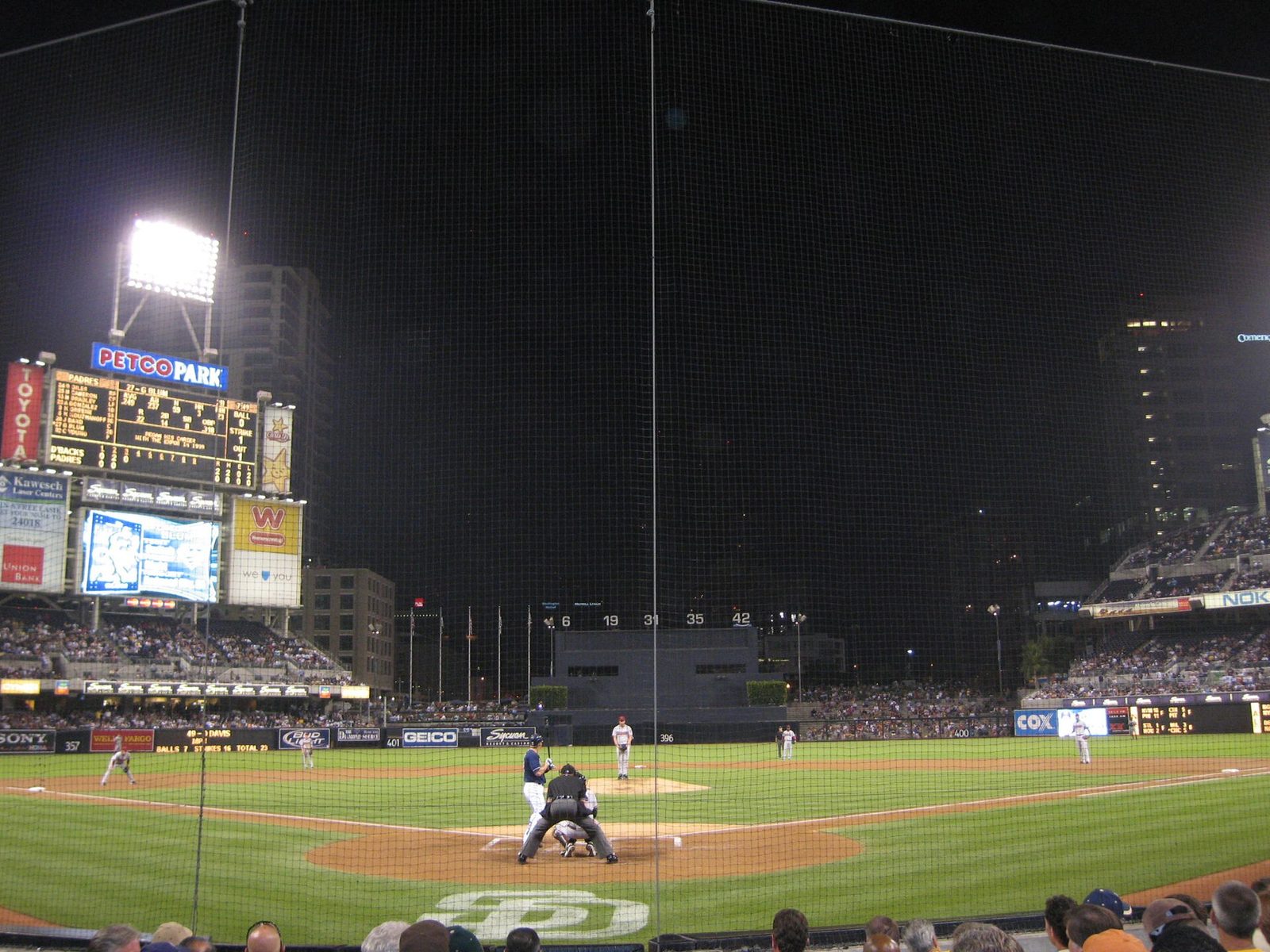 Petco Park under the lights on an October night. Wednesday's 4-1 win completed a two-game sweep of the Cubs and sent the Padres to the National League Division Series.